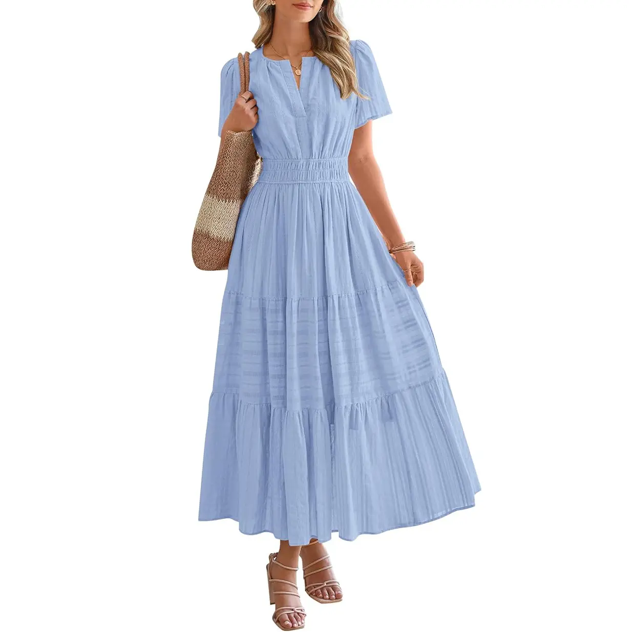 Flowy Boho Design Lightweight Maxi Dress For Women