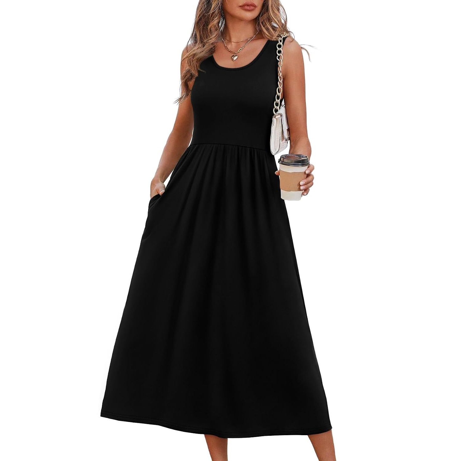 Casual Summer Midi Dress With Pockets For Women