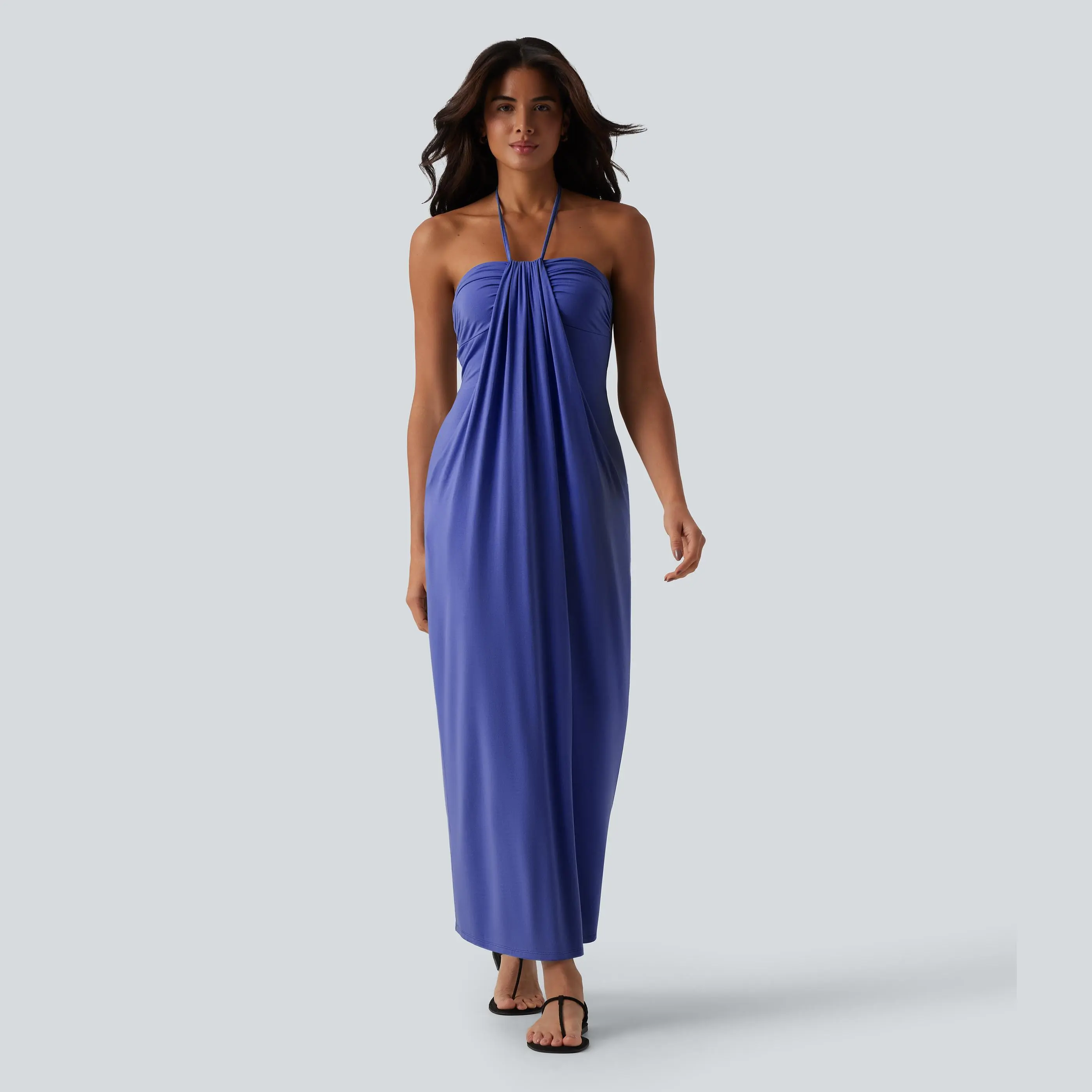 Casual Sleeveless Maxi Dress With Pockets For Women
