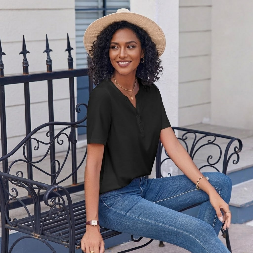 Women Summer Tops Casual Short Sleeve Shirts Business Dressy Work Blouses
