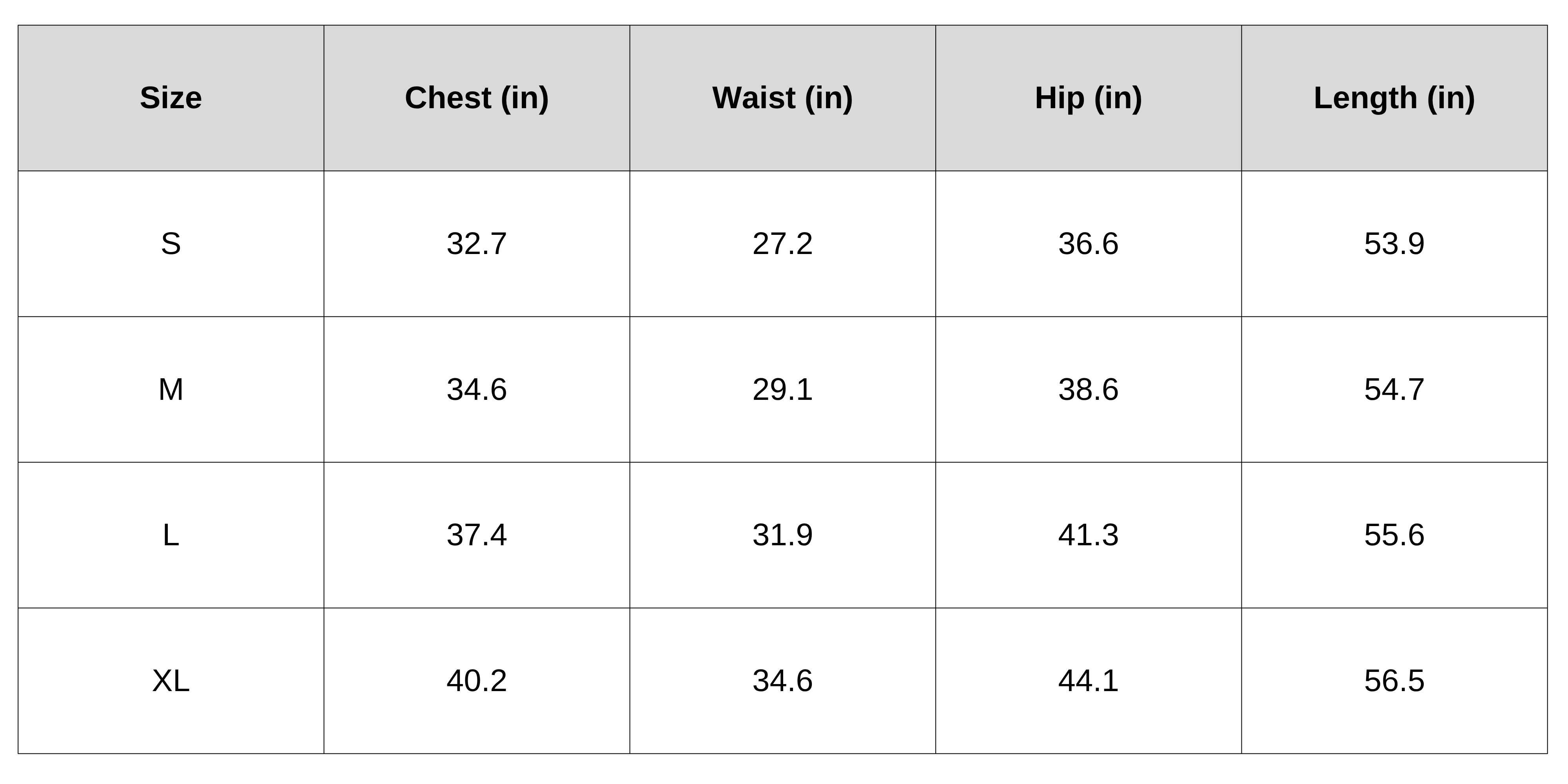 Size Chart