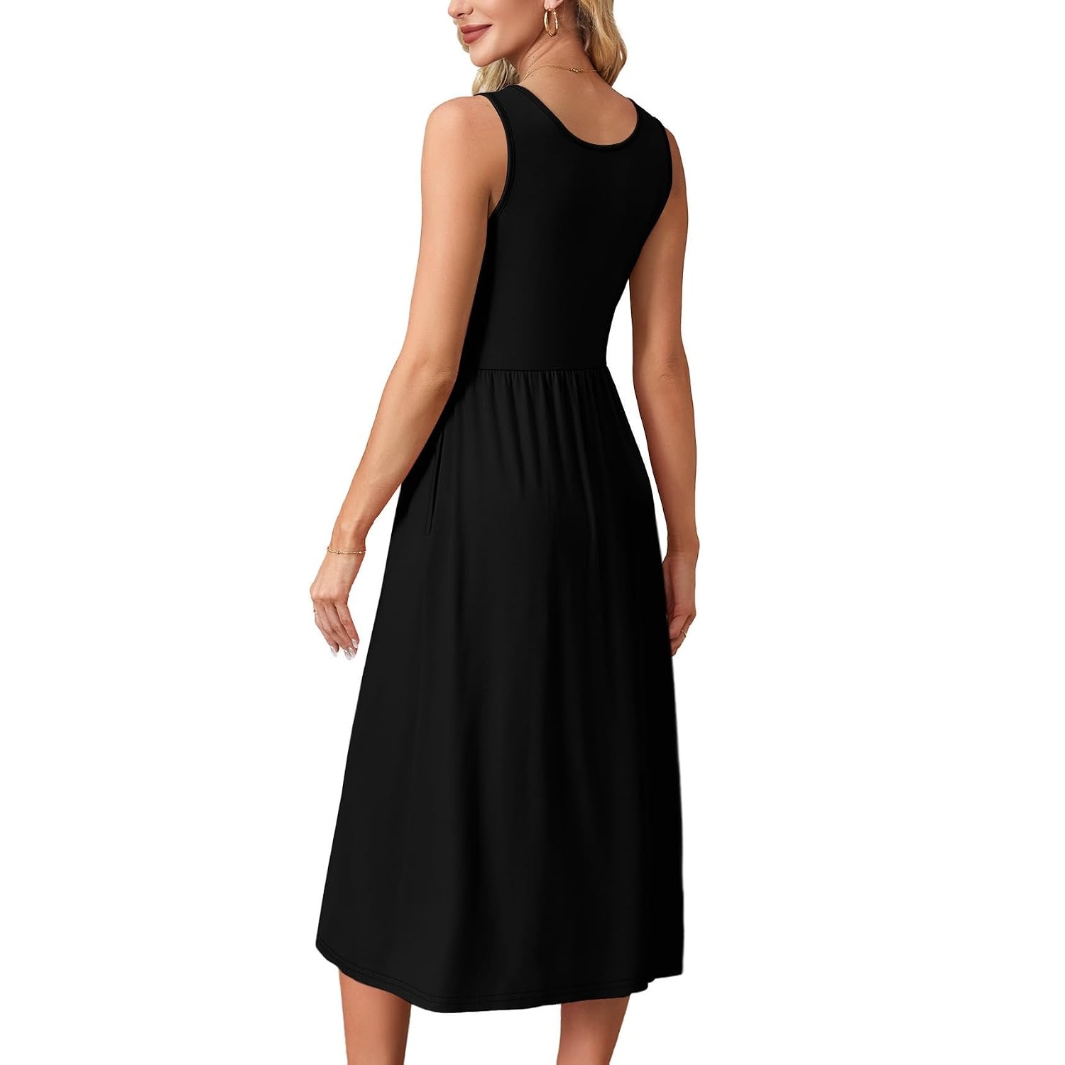 Casual Summer Midi Dress With Pockets For Women