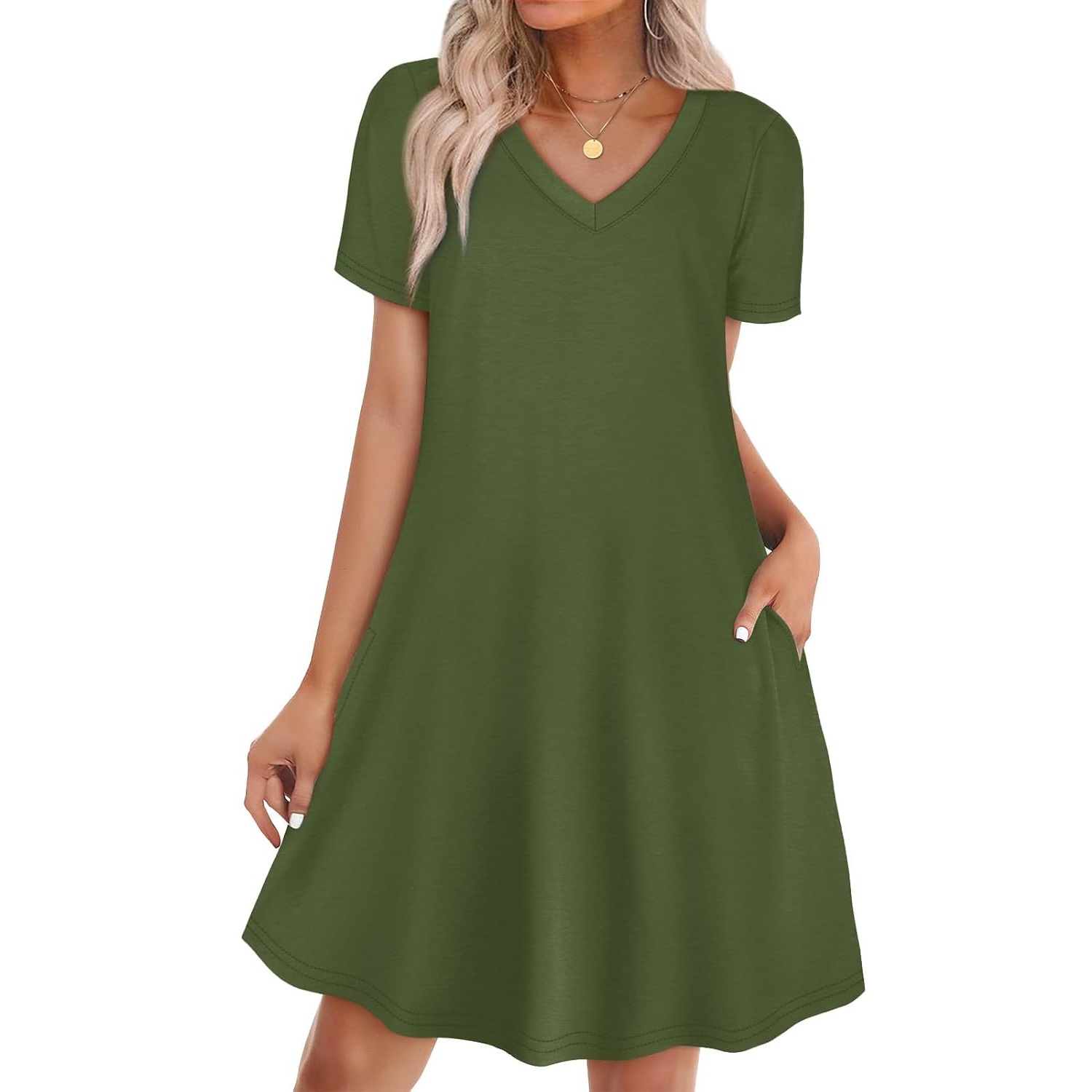 Boho Summer Loose T Shirt Dress With Pockets