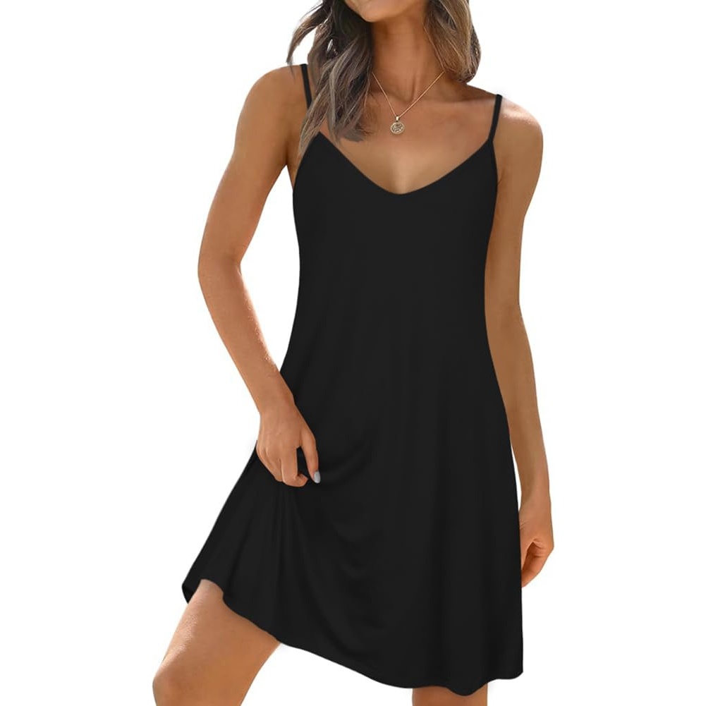 Casual Sleeveless Spaghetti Beach Sundress For Women
