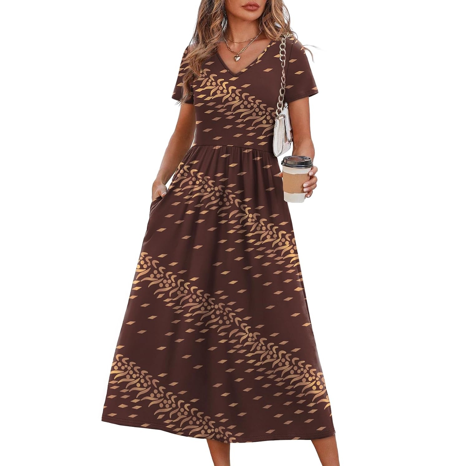 Casual Midi Beach Dresses With Pockets For Women