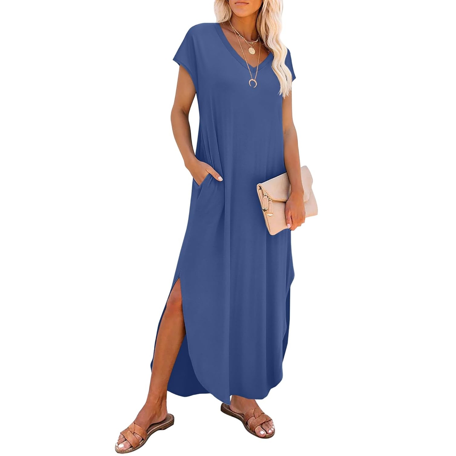 Casual Cap Sleeve Maxi Dress For Summer For Women