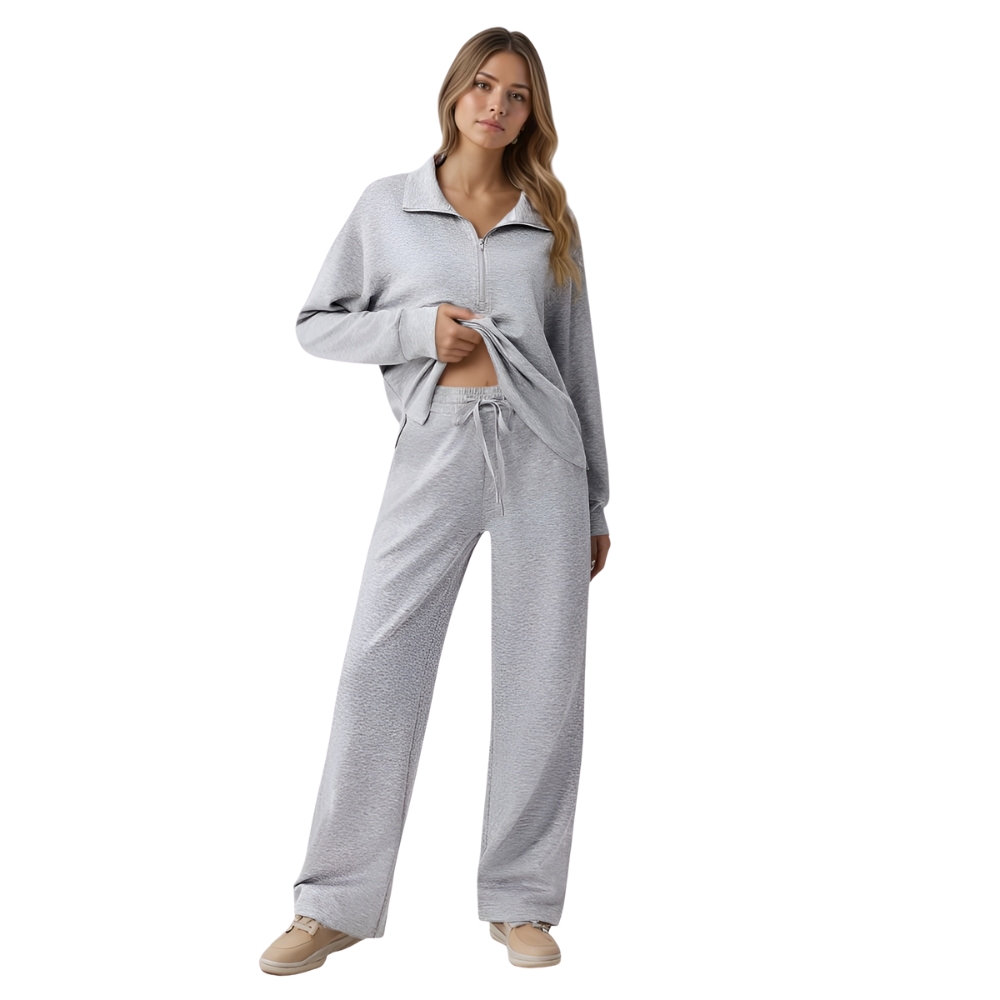 Two Piece Half Zip Sweatsuit With Loose Fit Outfit For Women