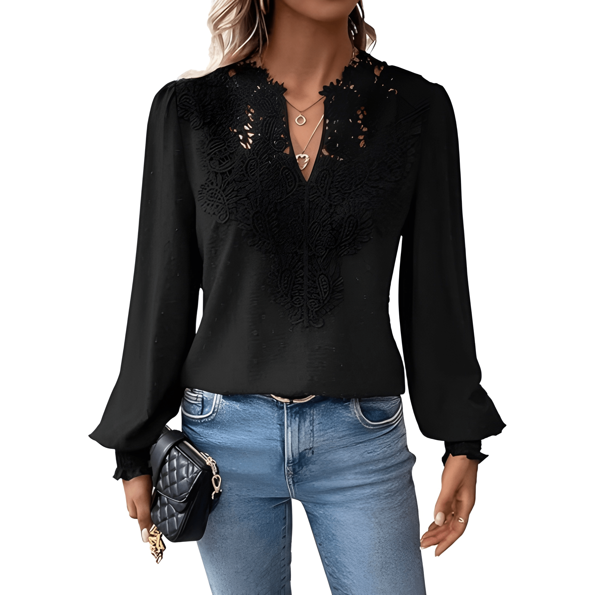 Womens Casual Boho Style Embroidered Long Sleeve Fashion Blouse