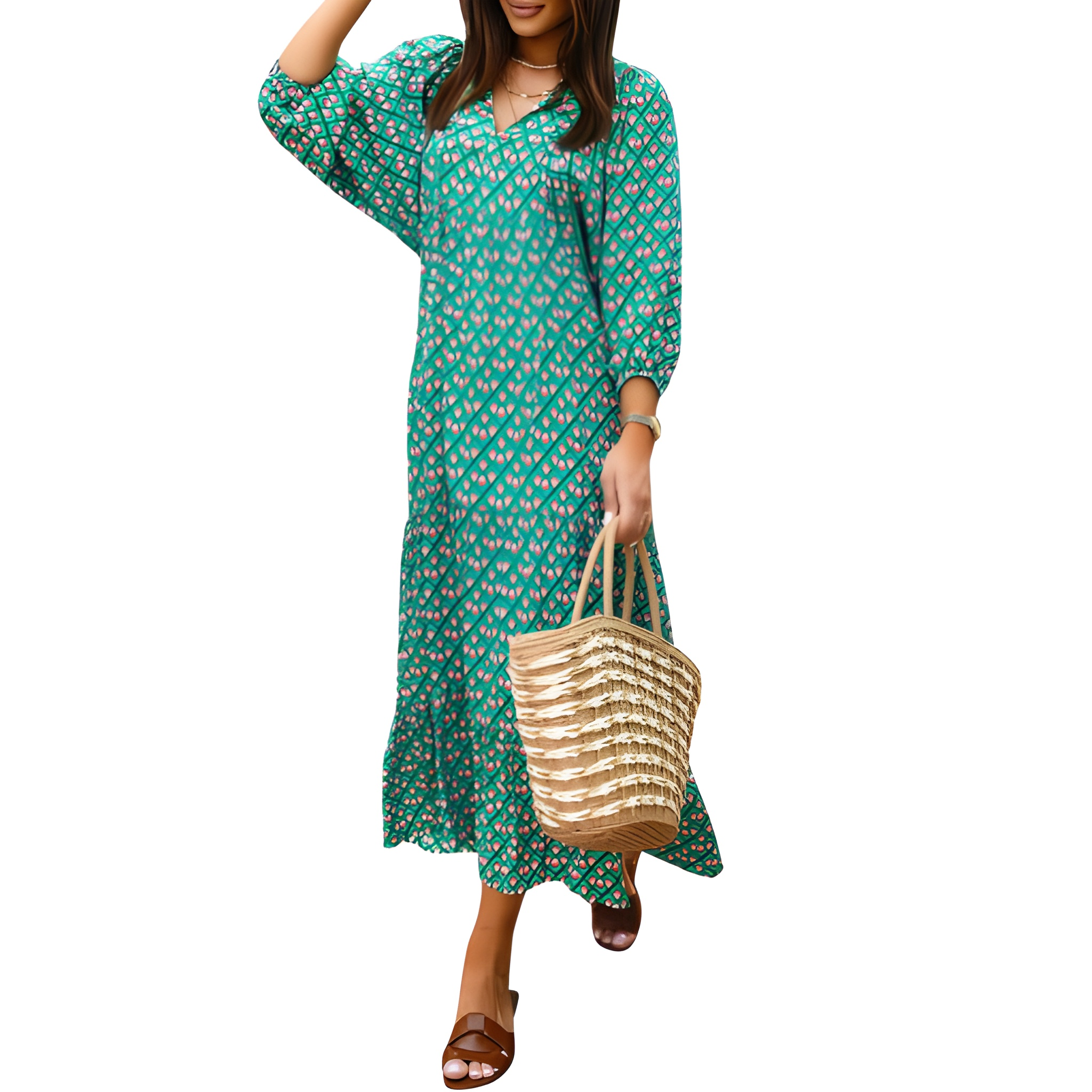 Loose And Fit Casual Summer Bohemian V Neck For Women