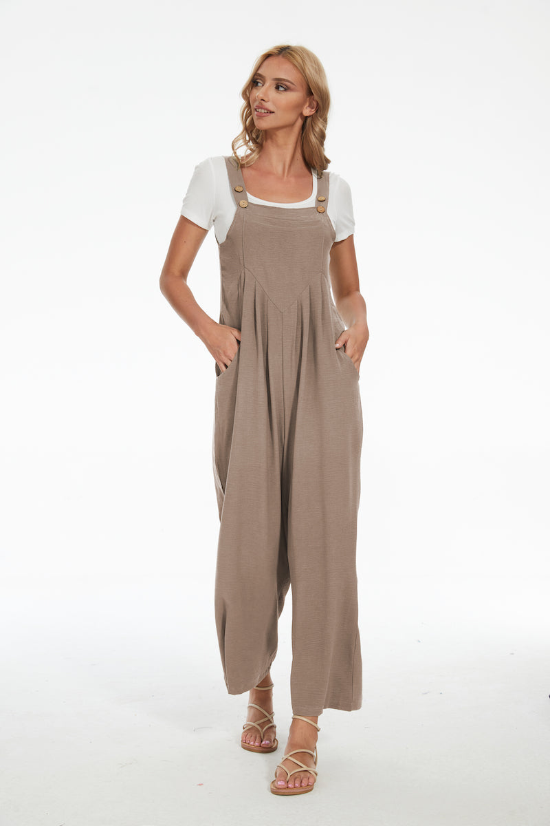 Plus Size Wide Leg Overalls Jumpsuit-My Comfy Blouse
