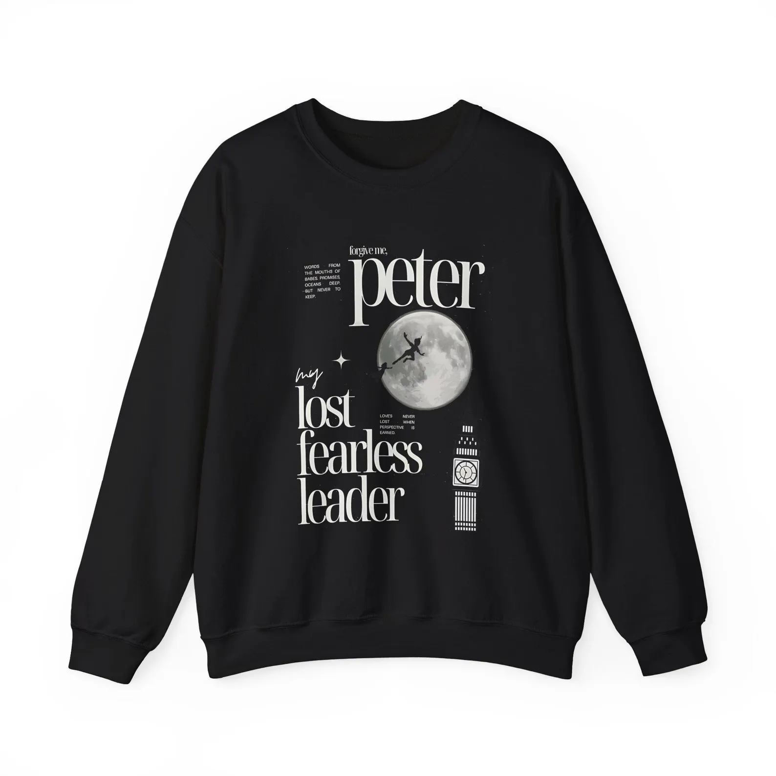 Moon Graphic Design With Quote Printed Sweatshirt