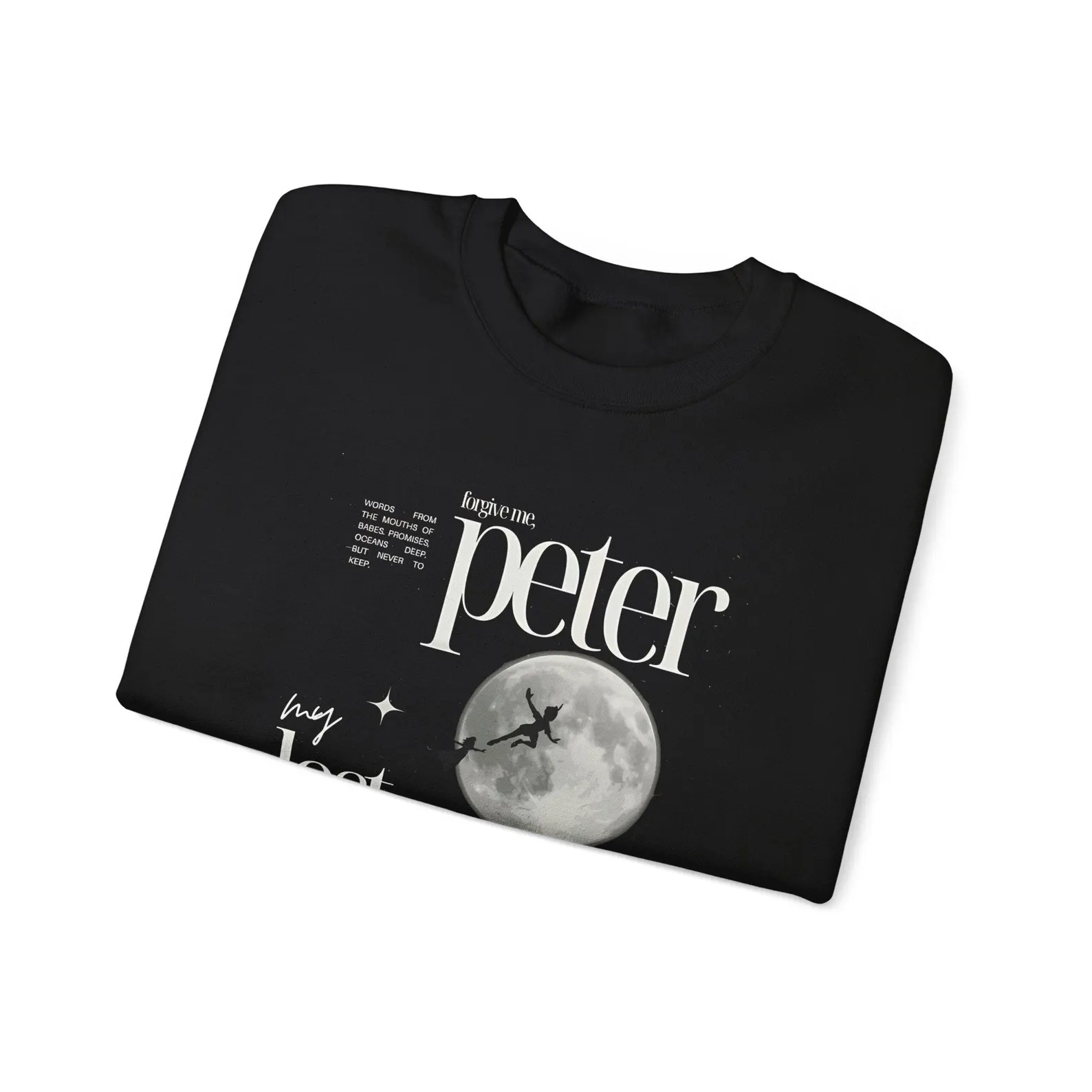 Moon Graphic Design With Quote Printed Sweatshirt