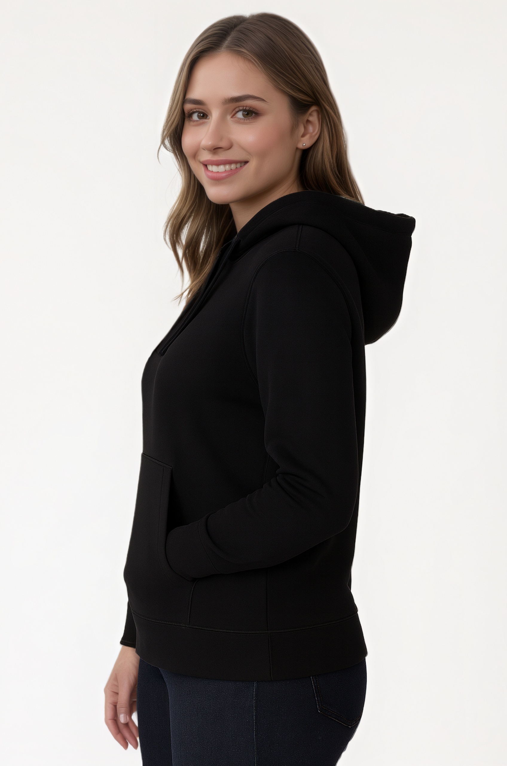 French Terry Fleece Pullover Hoodie