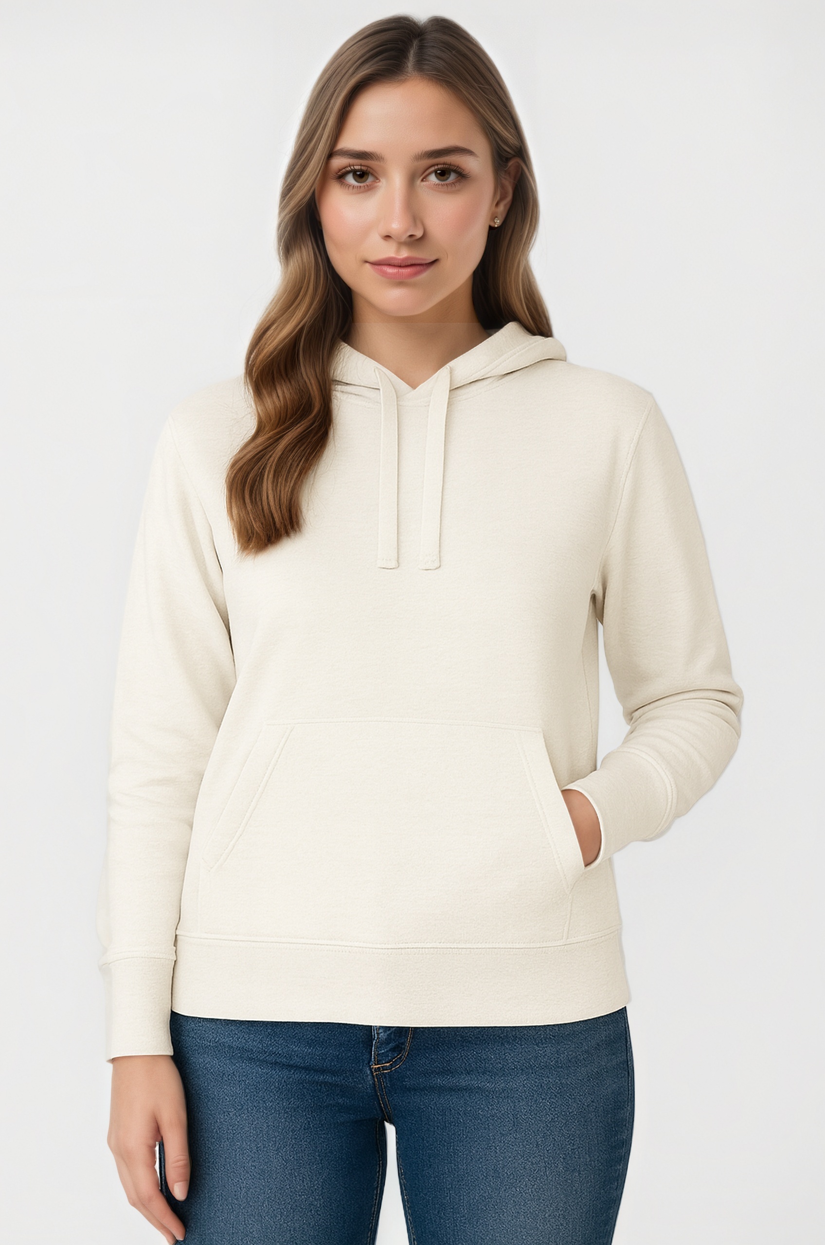 French Terry Fleece Pullover Hoodie