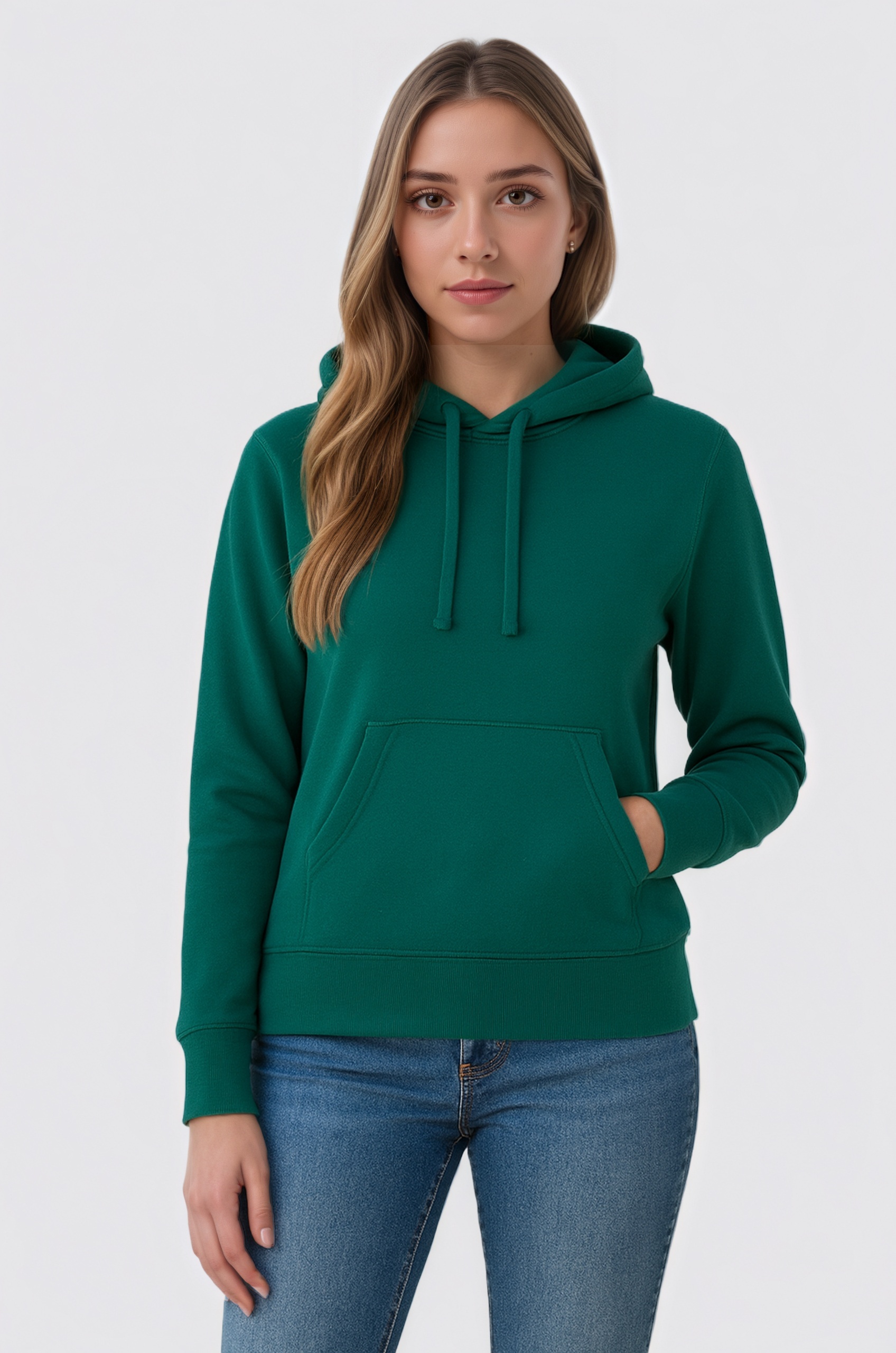 French Terry Fleece Pullover Hoodie