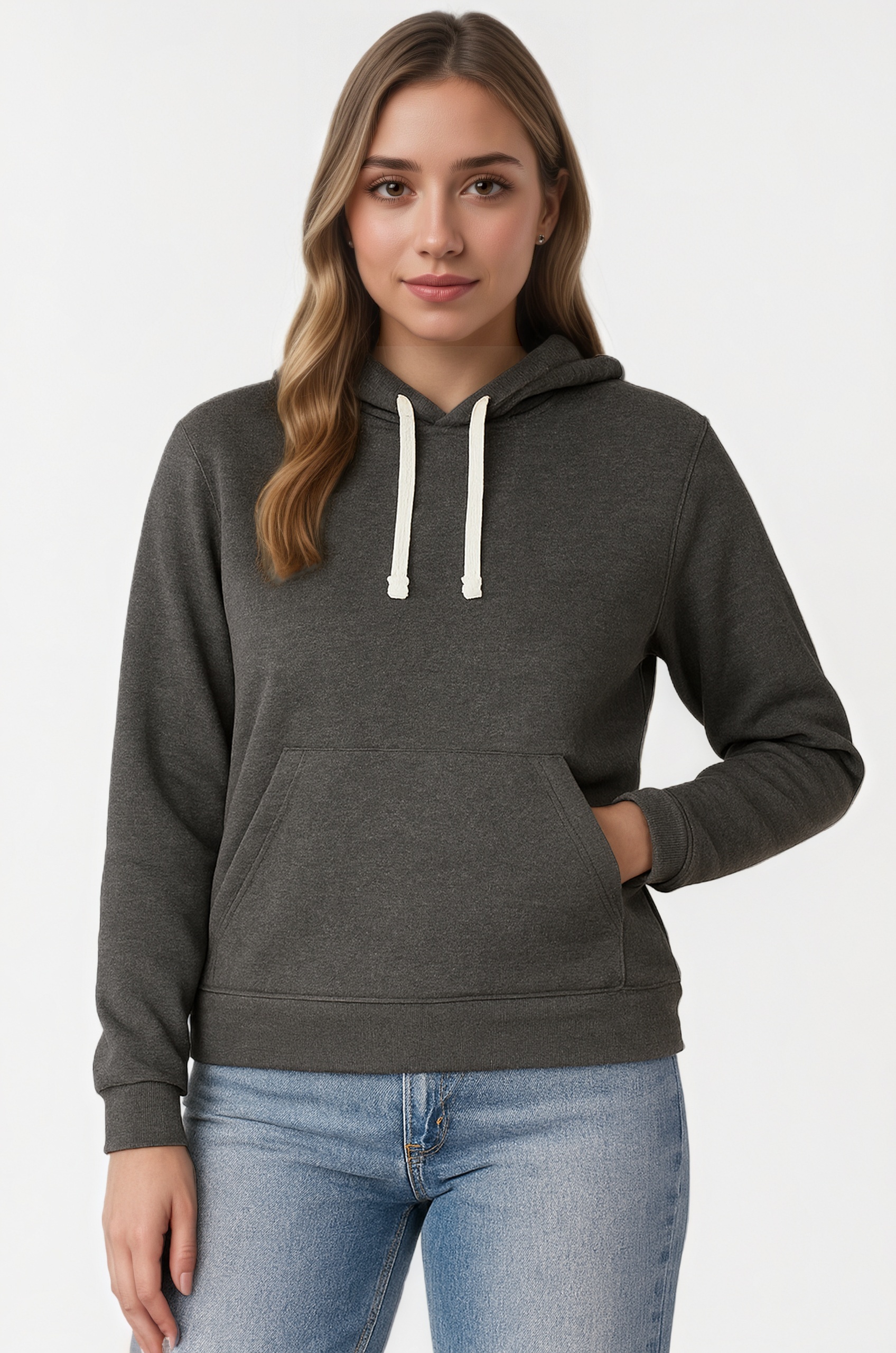 French Terry Fleece Pullover Hoodie