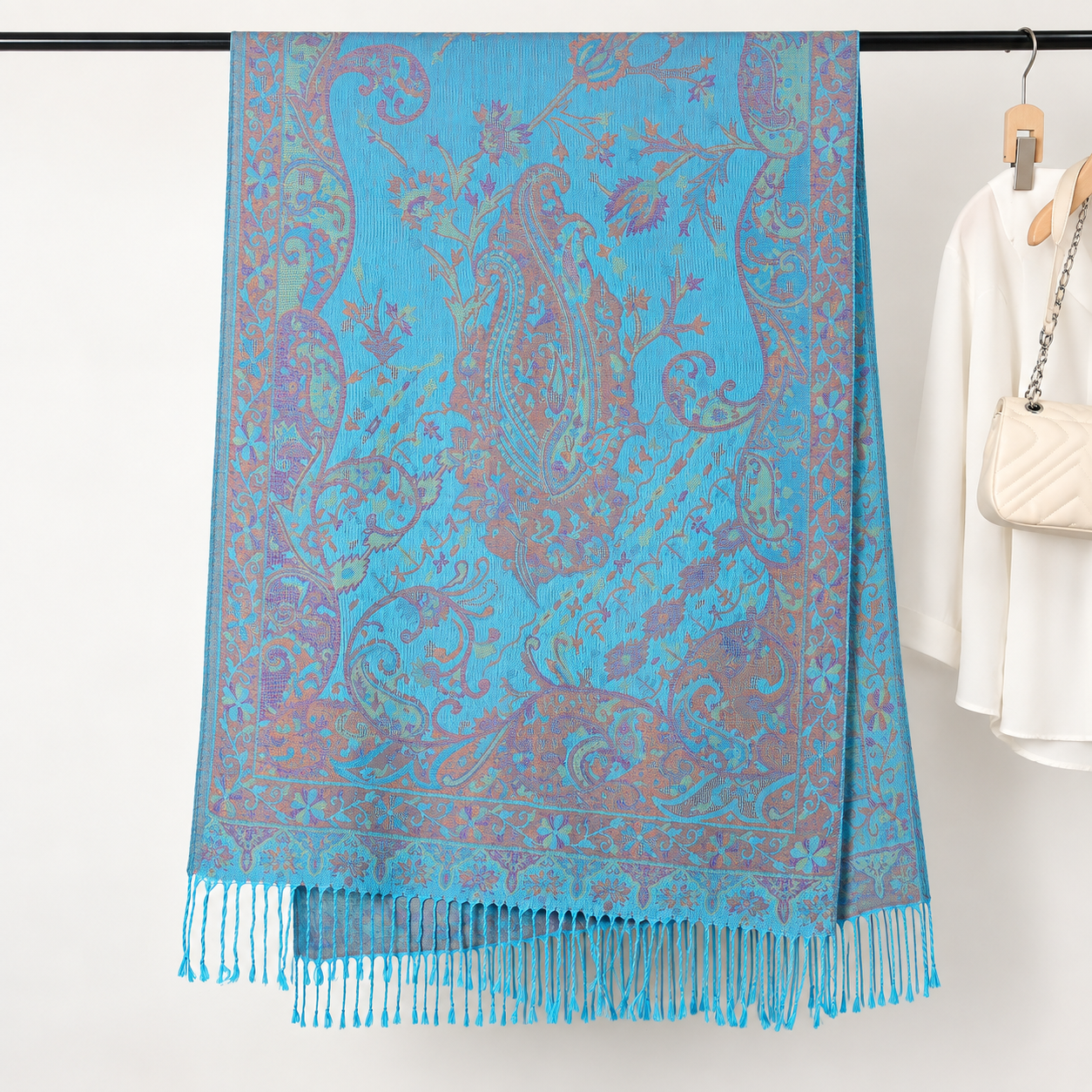 Fashionable Paisley Pattern Print Jacquard Shawl For Women