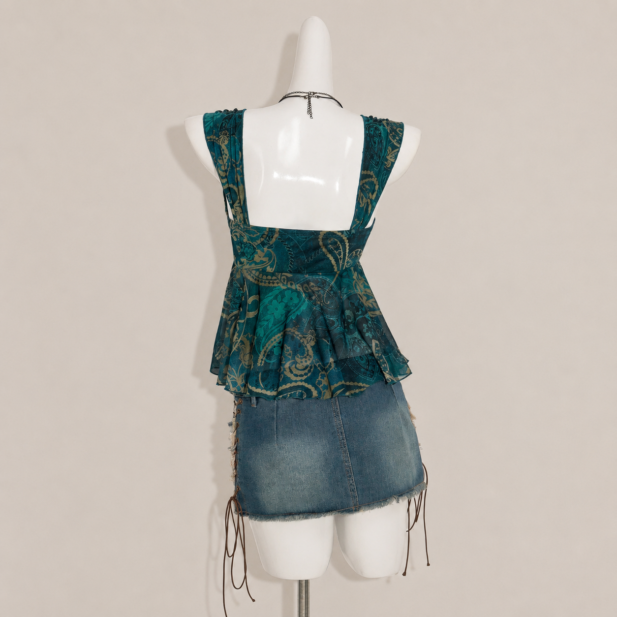Asymmetrical Semi Sheer Mesh Sleeveless Camisole Top For Women