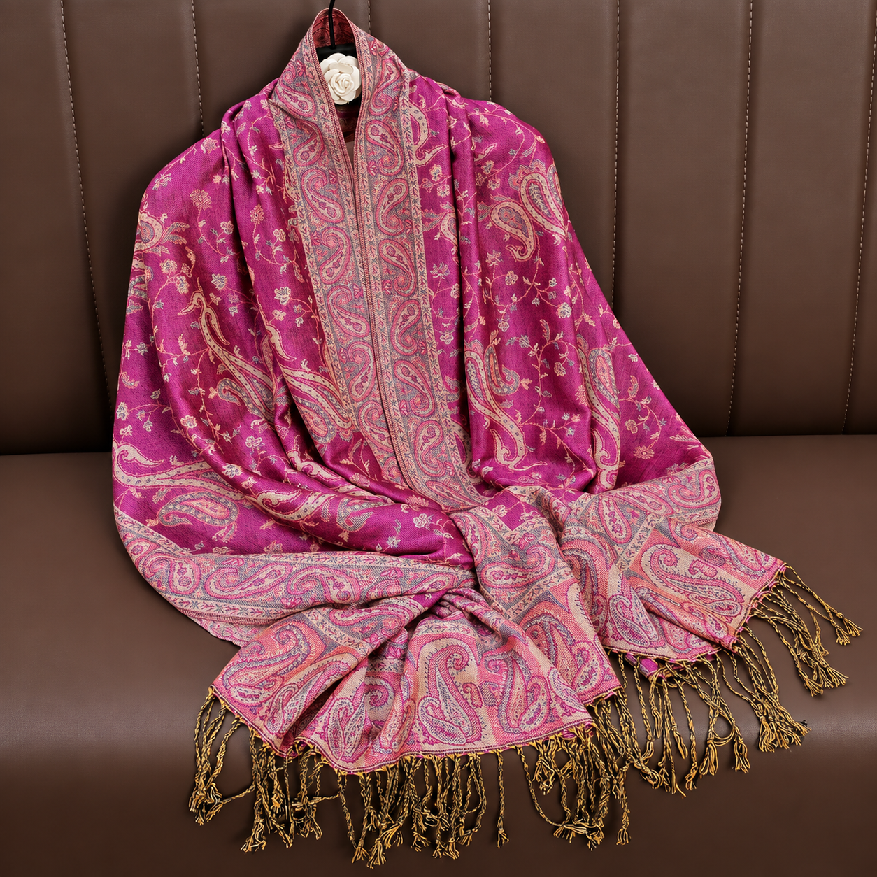 Fashionable Paisley Pattern Print Jacquard Shawl For Women