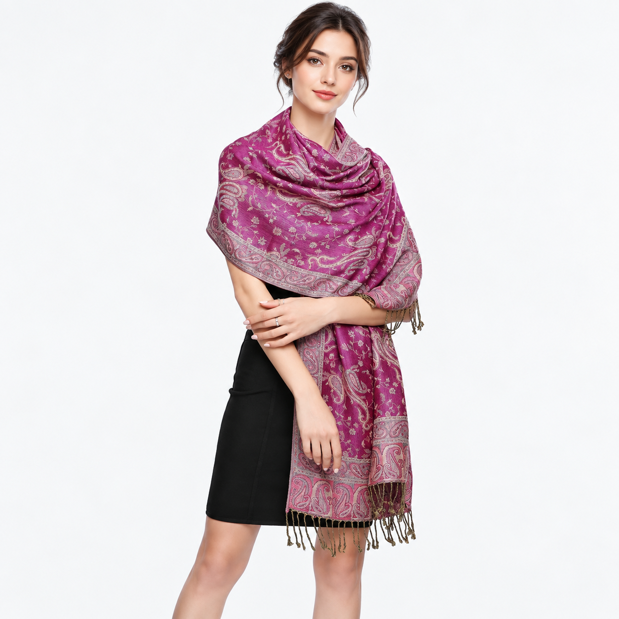 Fashionable Paisley Pattern Print Jacquard Shawl For Women
