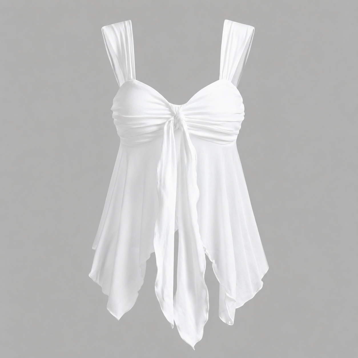 Asymmetrical Semi Sheer Mesh Sleeveless Camisole Top For Women