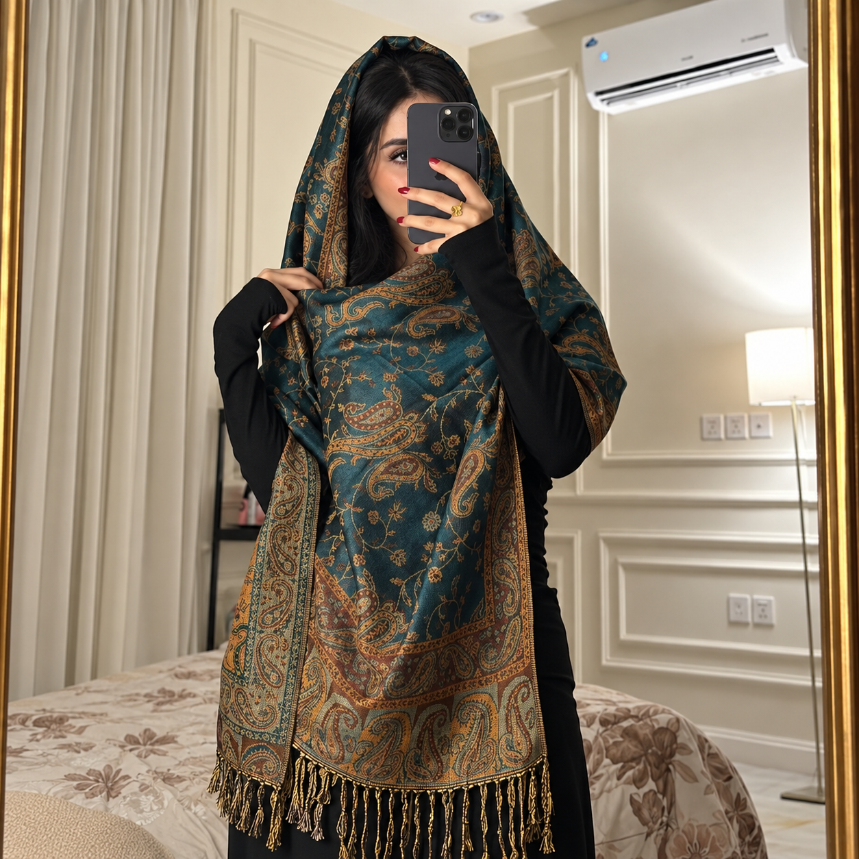Fashionable Paisley Pattern Print Jacquard Shawl For Women