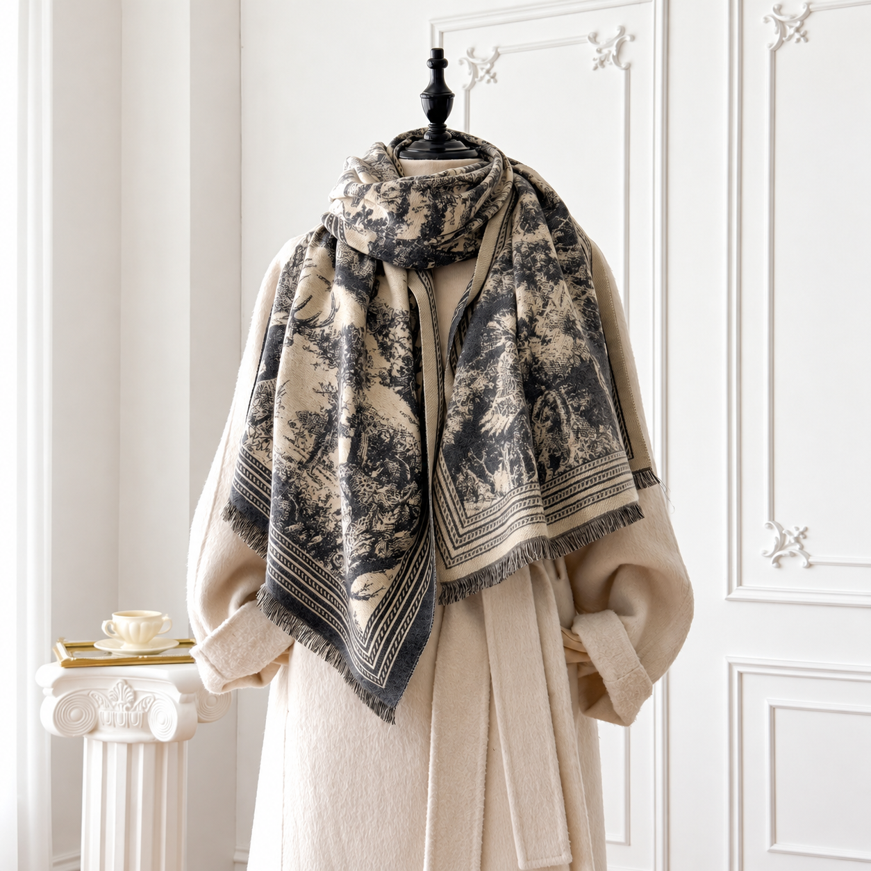 Jacquard Warm Scarf Daily Wear Shawl For Women