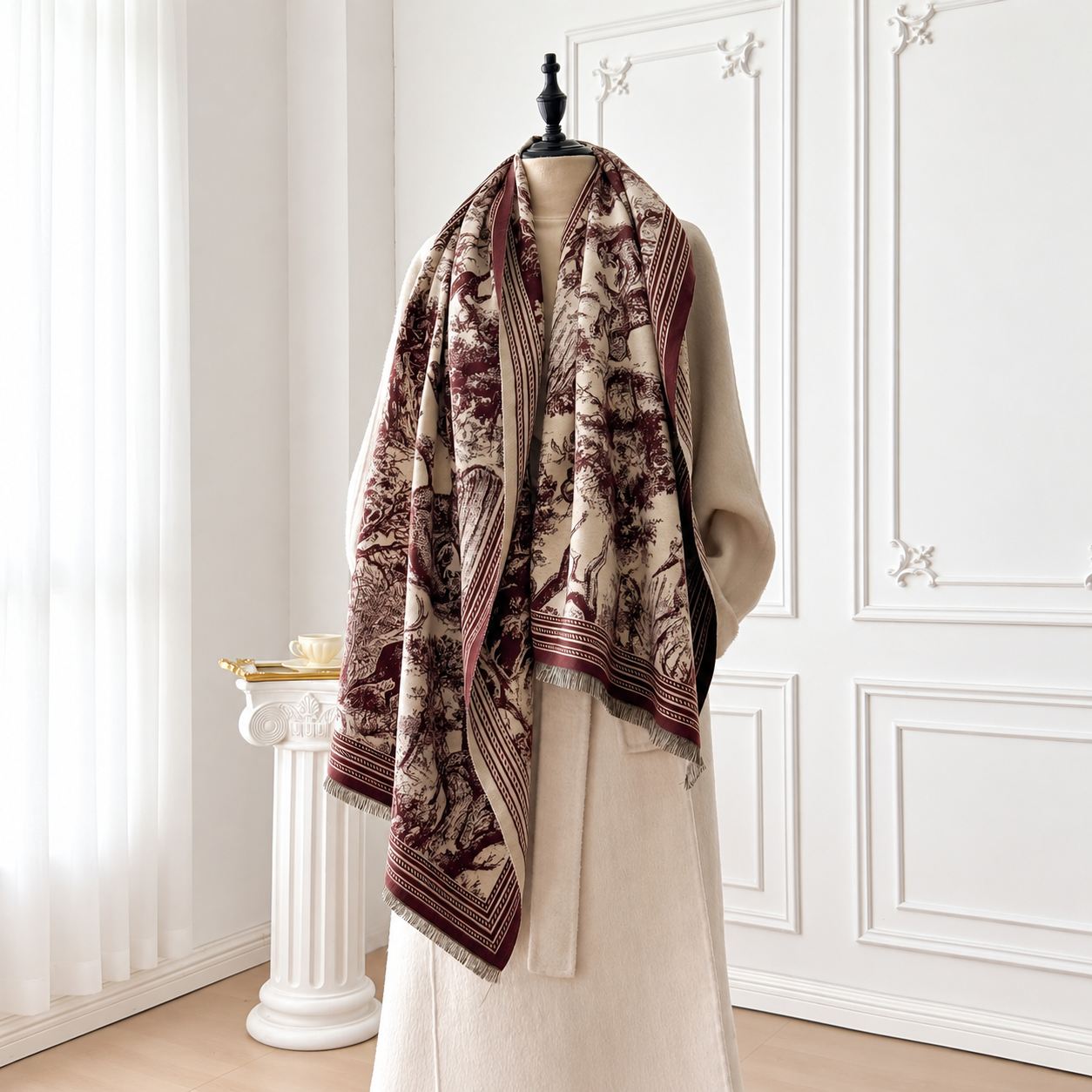 Jacquard Warm Scarf Daily Wear Shawl For Women