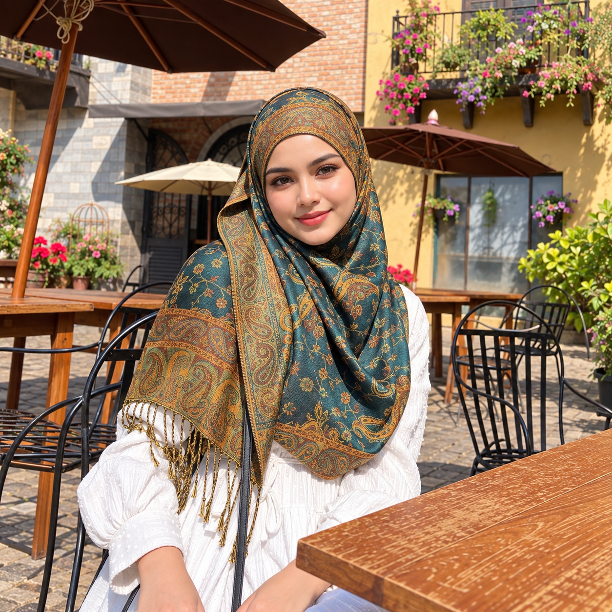 Fashionable Paisley Pattern Print Jacquard Shawl For Women