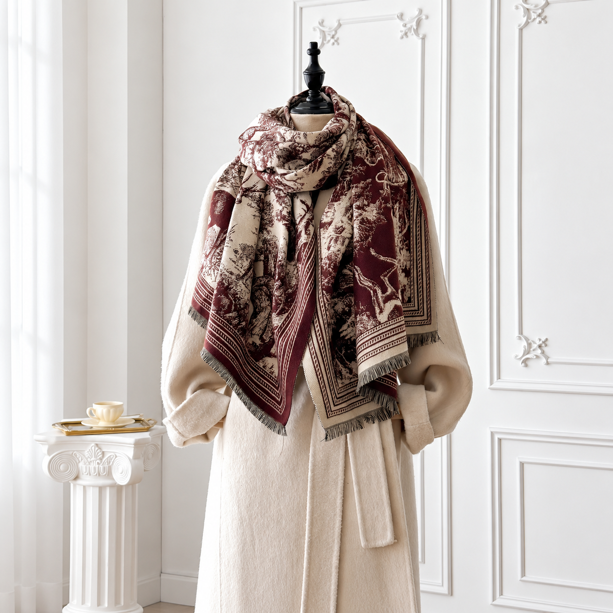 Jacquard Warm Scarf Daily Wear Shawl For Women