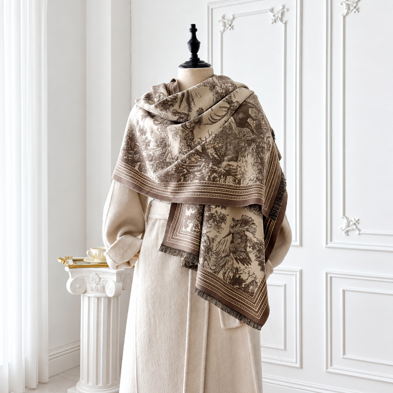 Jacquard Warm Scarf Daily Wear Shawl For Women