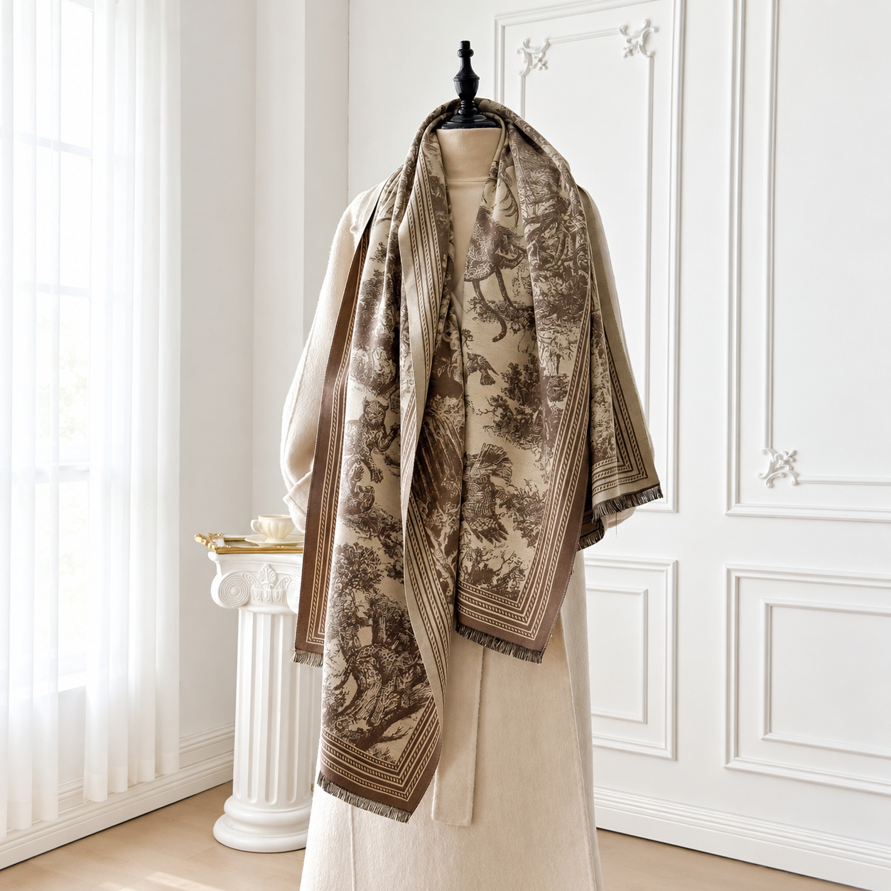 Jacquard Warm Scarf Daily Wear Shawl For Women