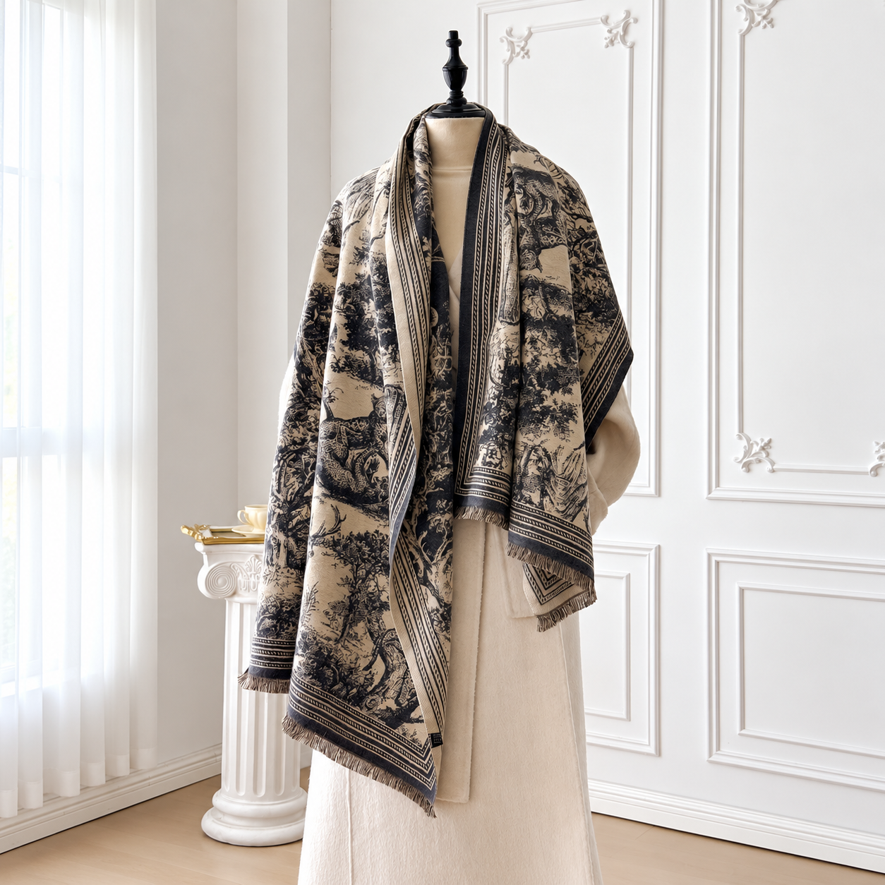 Jacquard Warm Scarf Daily Wear Shawl For Women