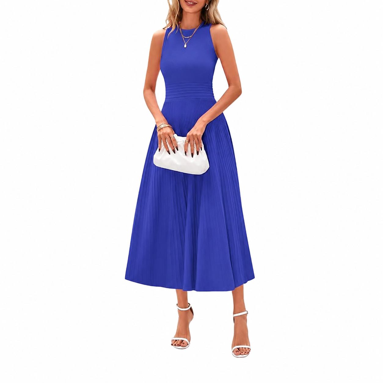 Casual Sleeveless A Line Midi Dress For Women