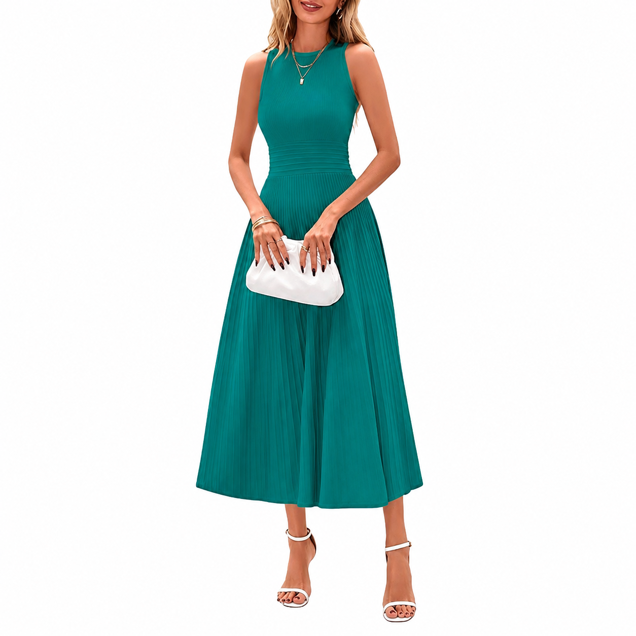 Casual Sleeveless A Line Midi Dress For Women