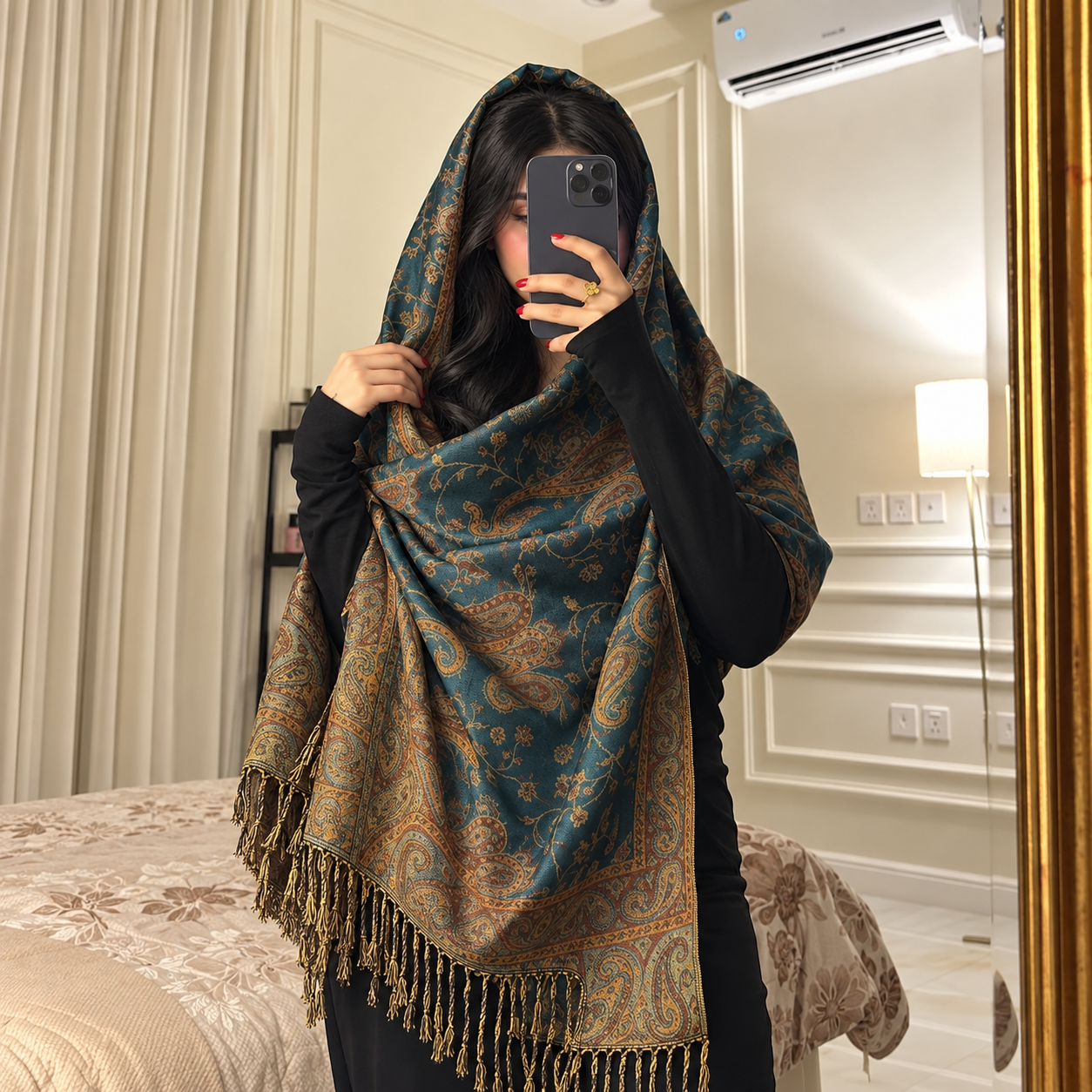 Fashionable Paisley Pattern Print Jacquard Shawl For Women