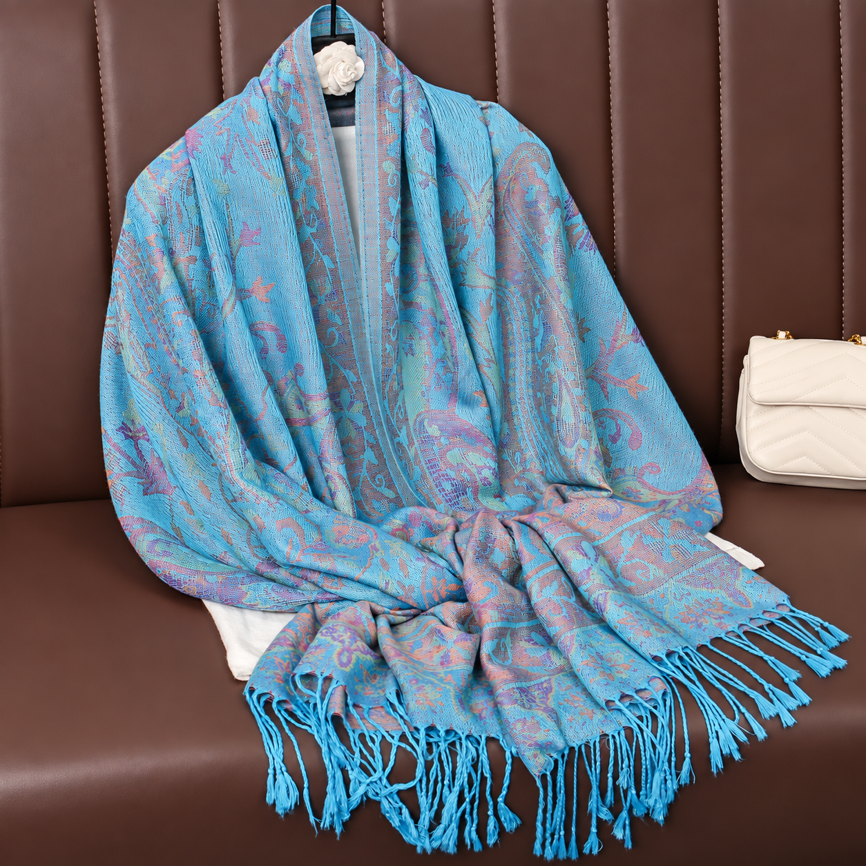 Fashionable Paisley Pattern Print Jacquard Shawl For Women