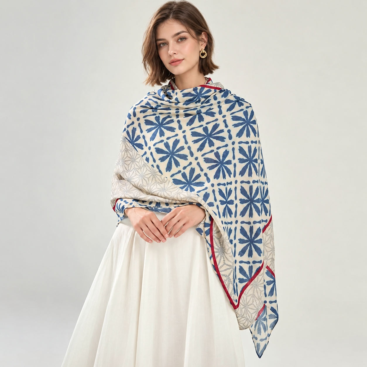 Plaid Printed Versatile Winter Scarf For Women