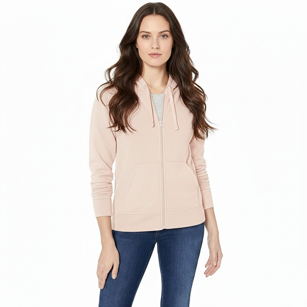 Full Zip Fleece Hoodie For Women