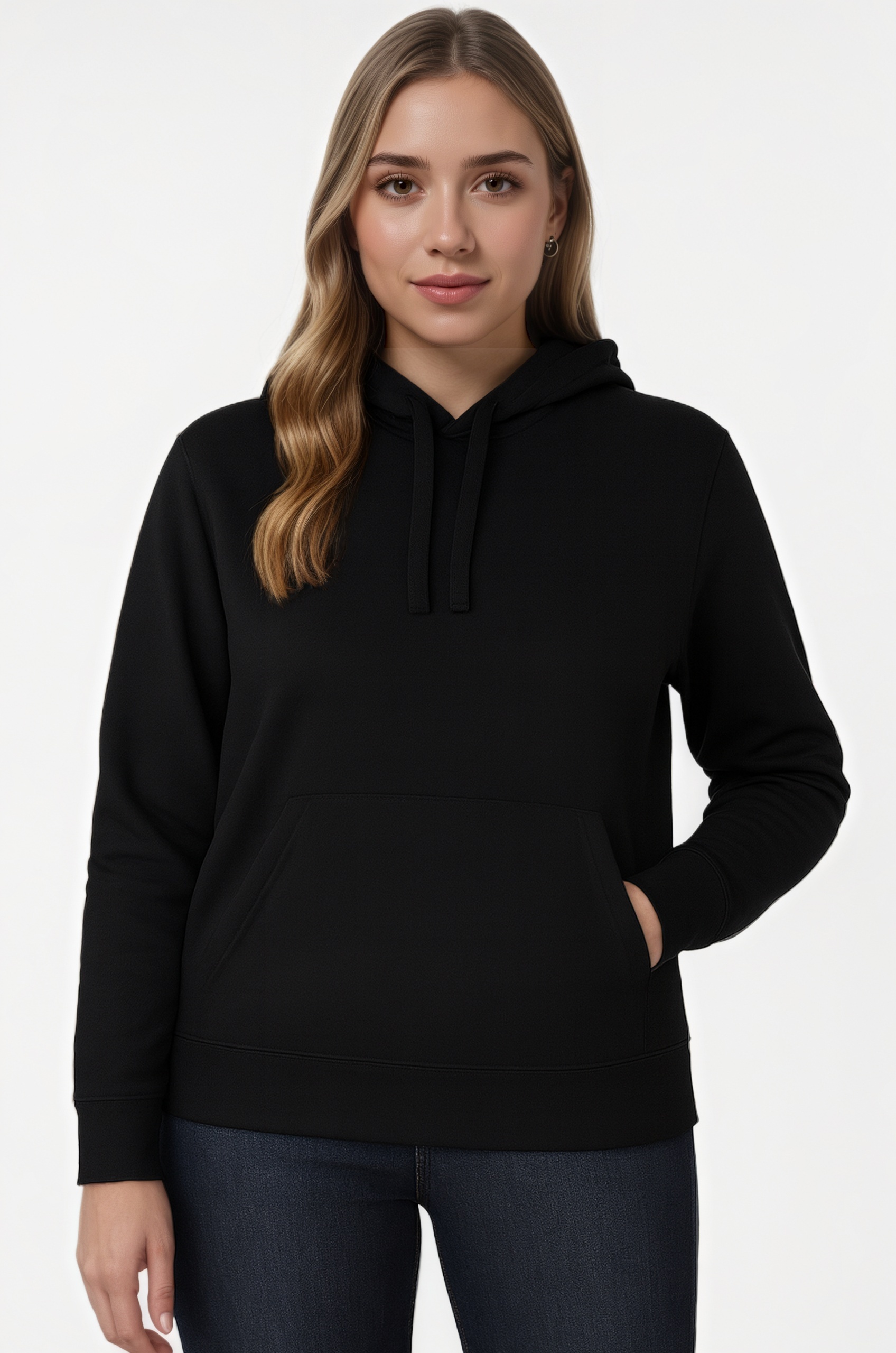 French Terry Fleece Pullover Hoodie