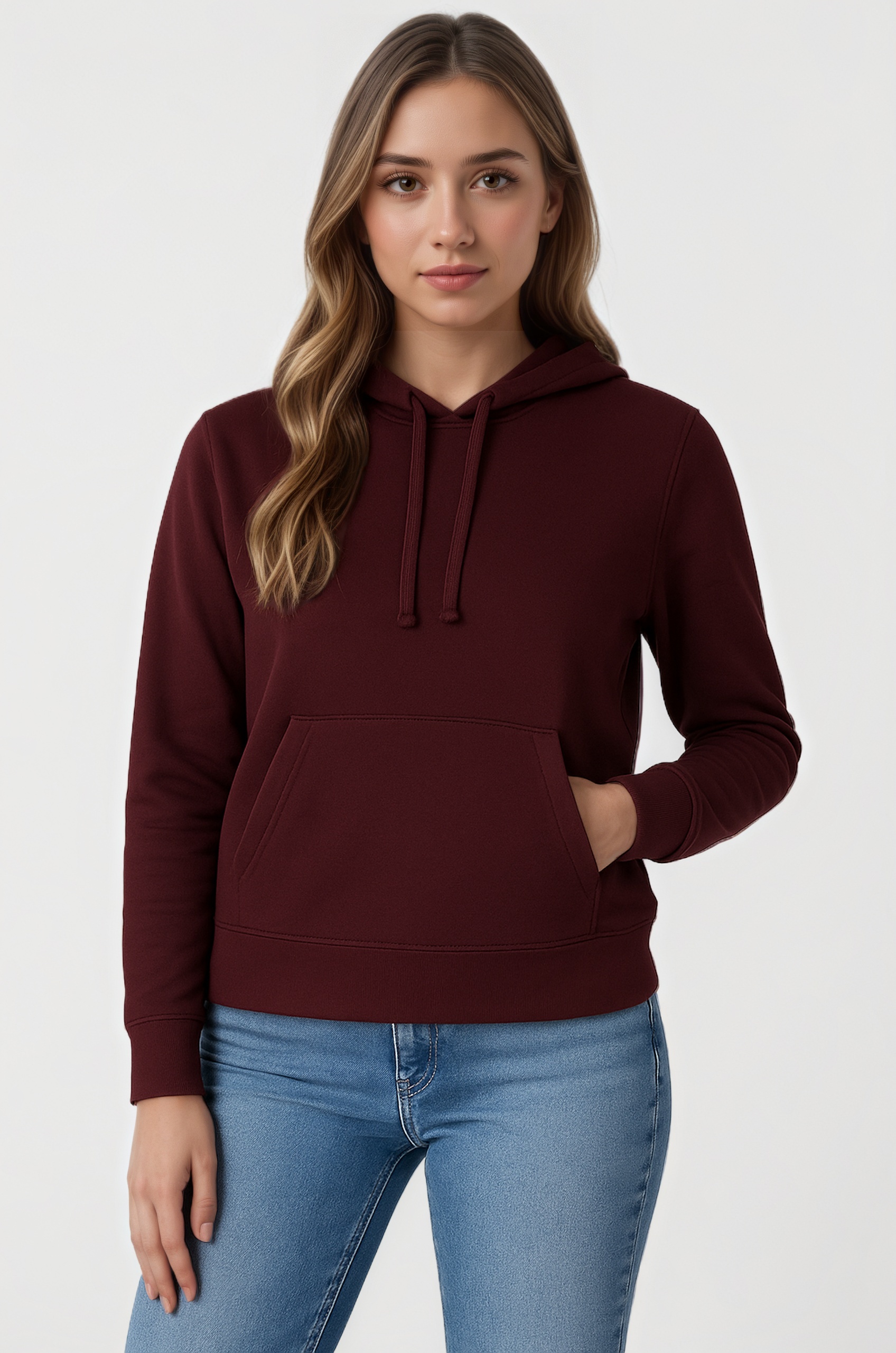 French Terry Fleece Pullover Hoodie
