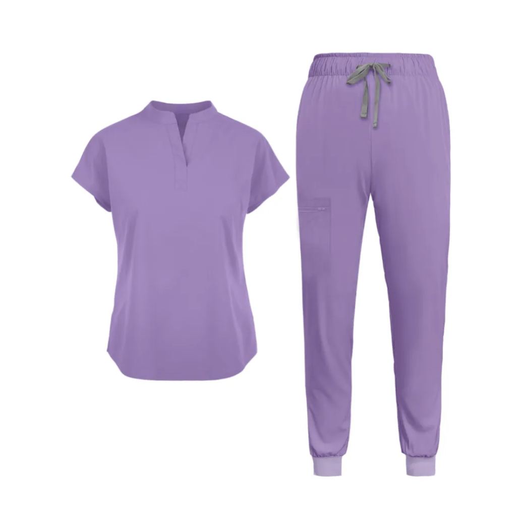 Short Sleeve Tunic Pants Mandarin Collar Set