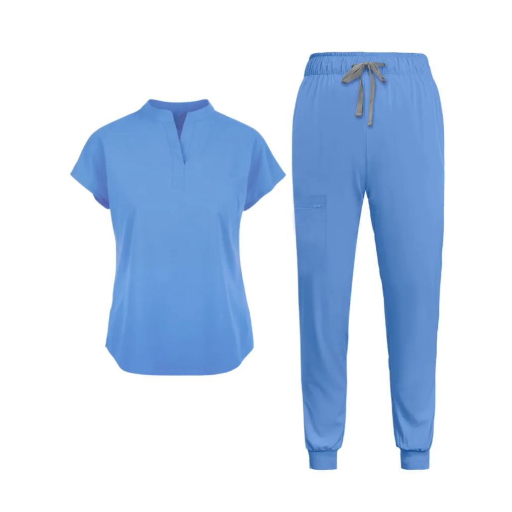 Short Sleeve Tunic Pants Mandarin Collar Set