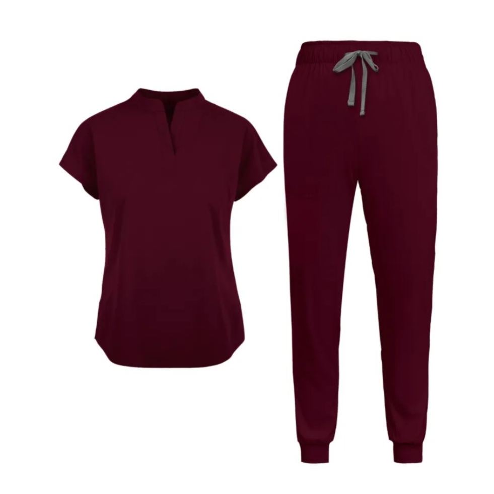 Short Sleeve Tunic Pants Mandarin Collar Set