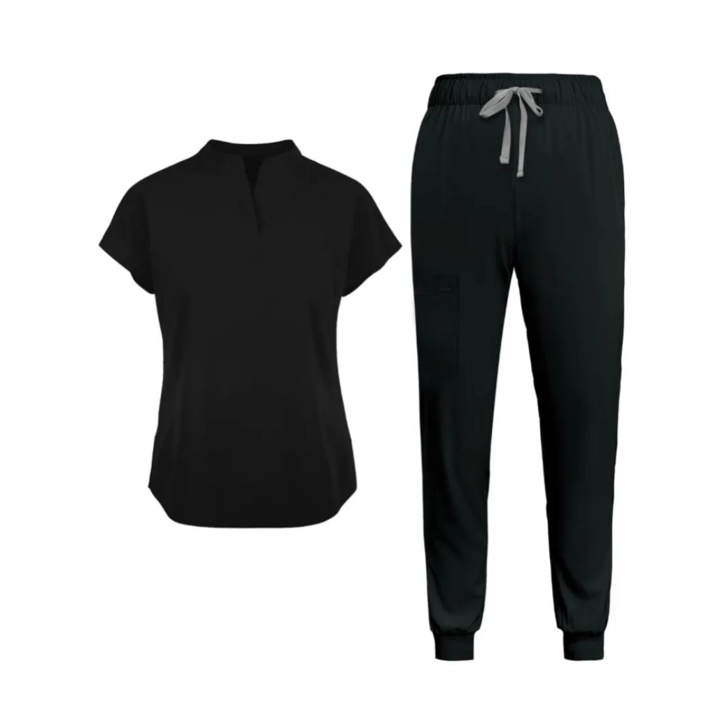 Short Sleeve Tunic Pants Mandarin Collar Set