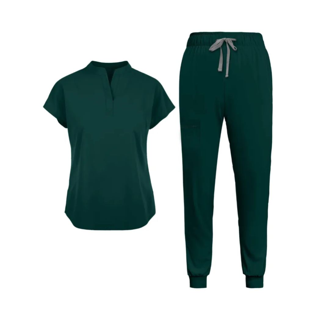 Short Sleeve Tunic Pants Mandarin Collar Set