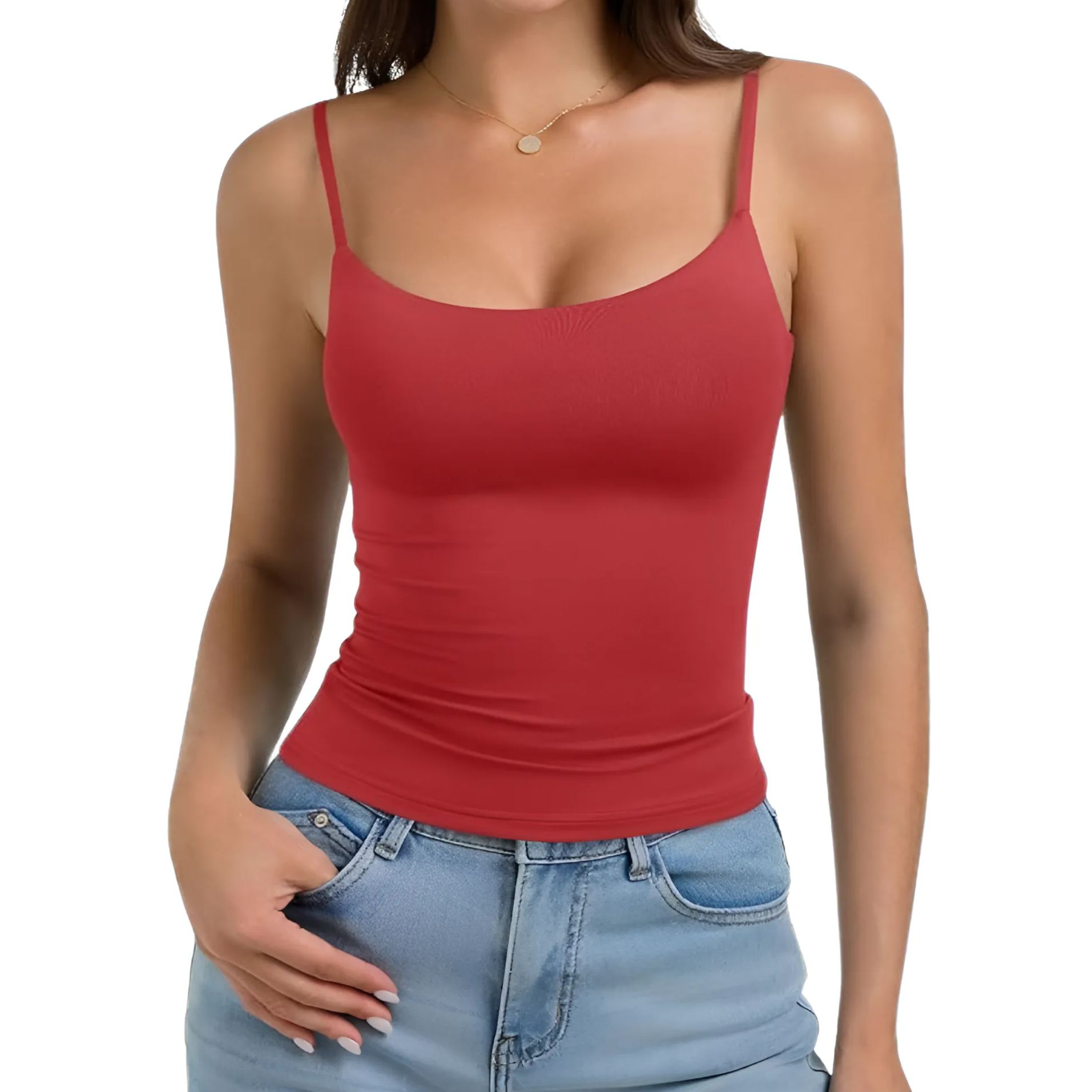 Double Lined Adjustable Cami Tank Top For Women