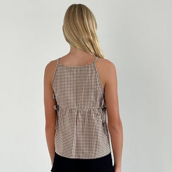 Women Tie Up Tank Floral Embroidered Cropped Going Out Camisole