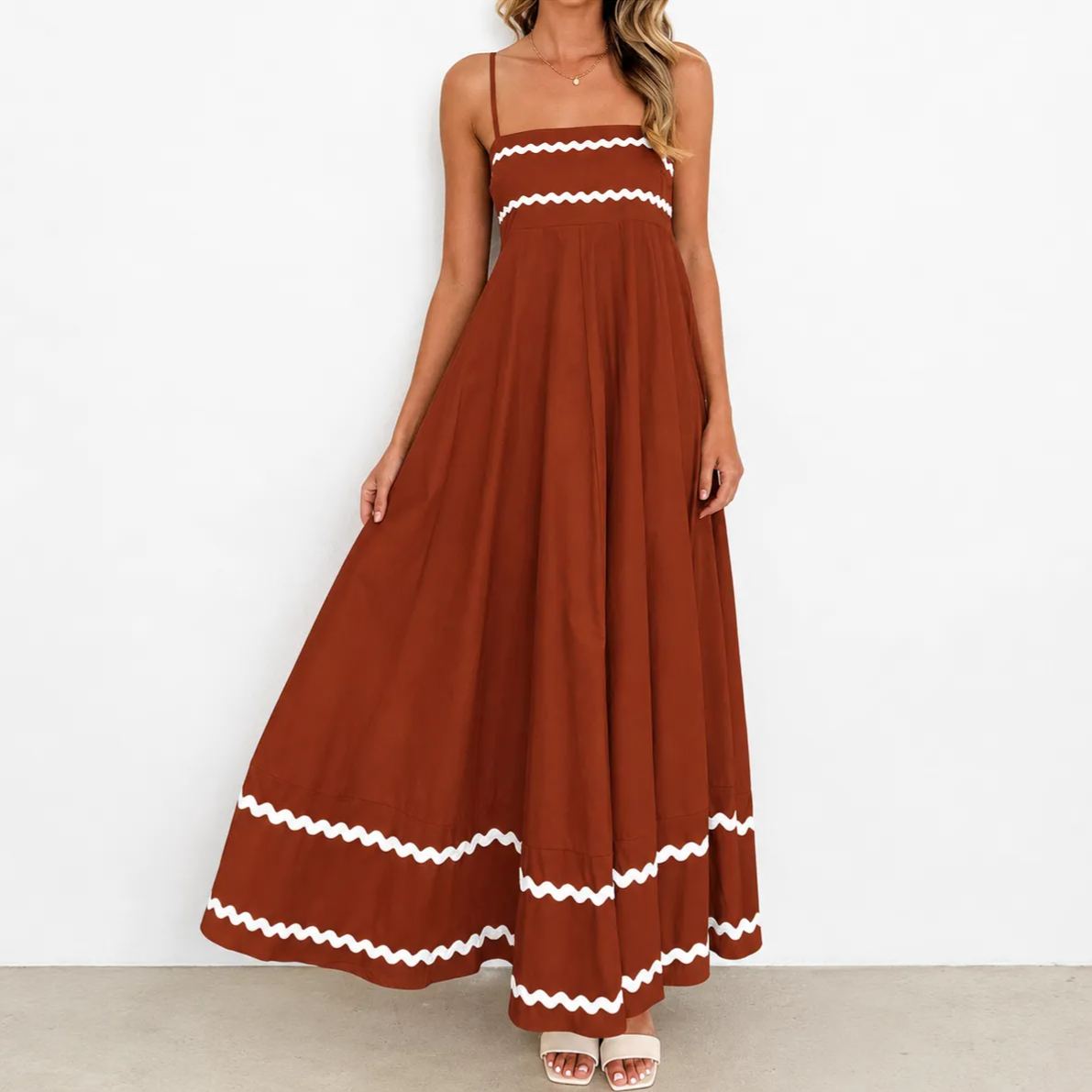 Casual Sleeveless Ruffle Spaghetti Dress For Women