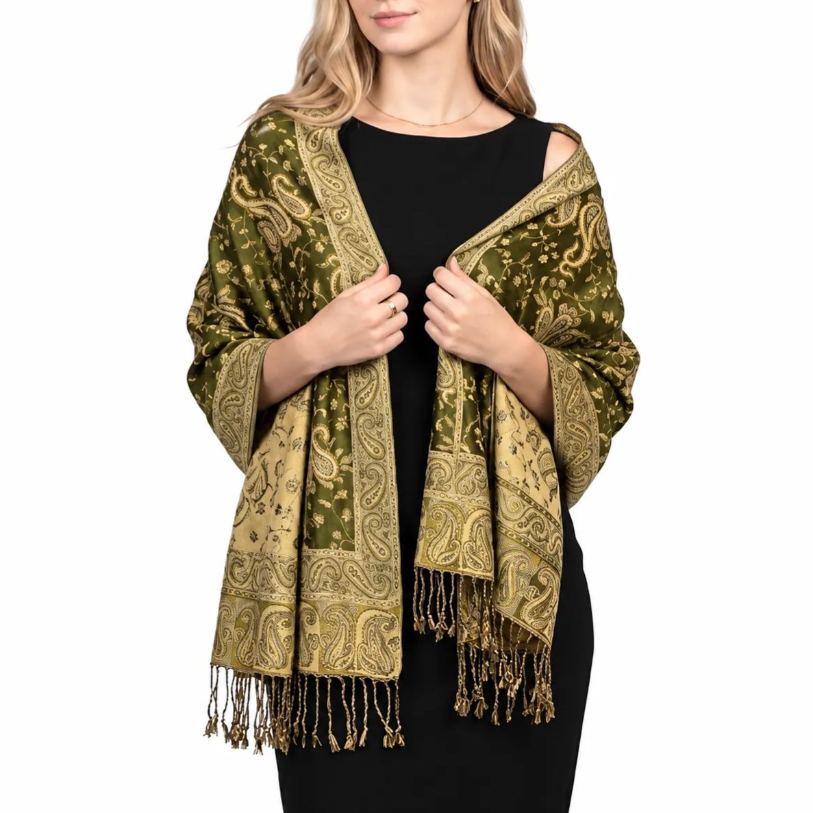 Reversible Paisley Pashmina Scarf For Women